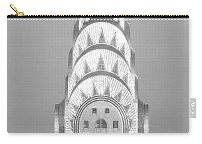 Chrysler Building Zip Pouch featuring the photograph Close up of the Chrysler Building at sunset. It is the view from 42nd Street and 5th Avenue. by Panoramic Images
