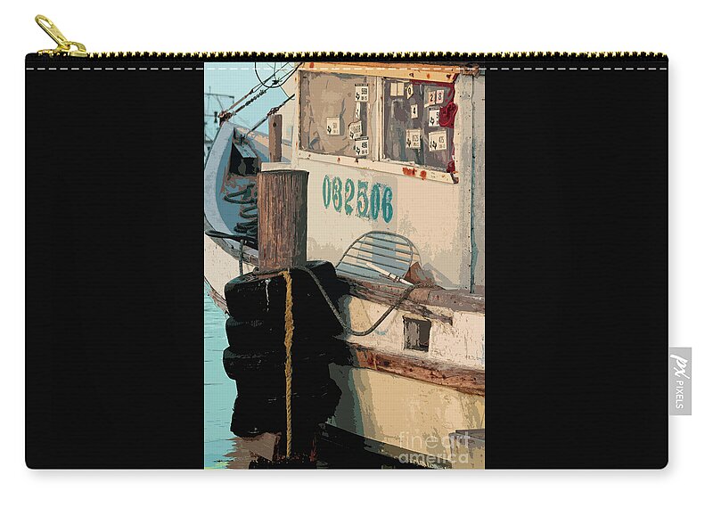 Shrimp Boat Print Zip Pouch featuring the photograph Closed For Christmas by Joe Pratt