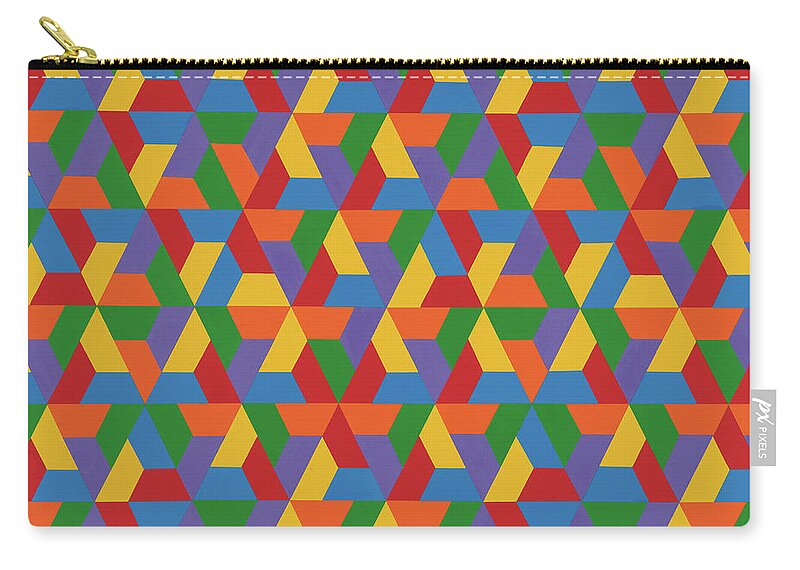 Abstract Zip Pouch featuring the painting Closed Hexagonal Lattice by Janet Hansen