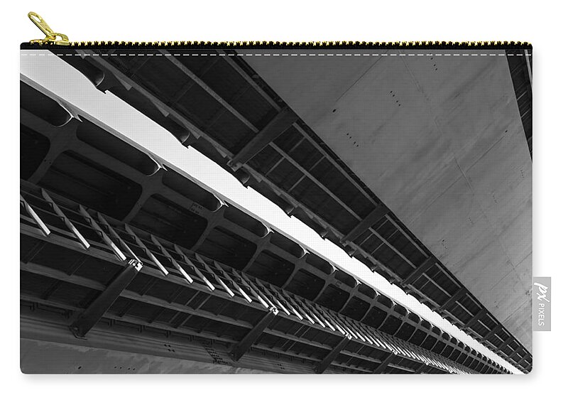 Bridge Abstract Zip Pouch featuring the photograph Bridge Diagonal by John Williams