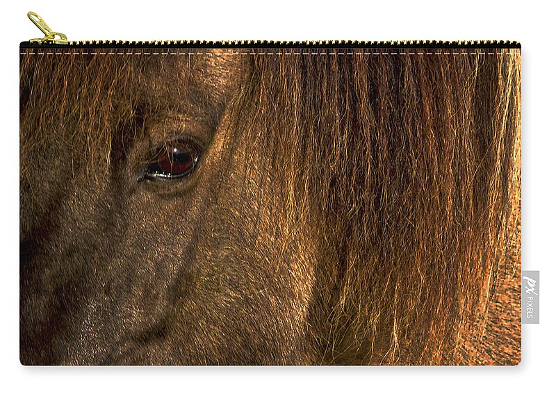 Horse Zip Pouch featuring the photograph Closeup Of An Icelandic Horse #2 by Stuart Litoff