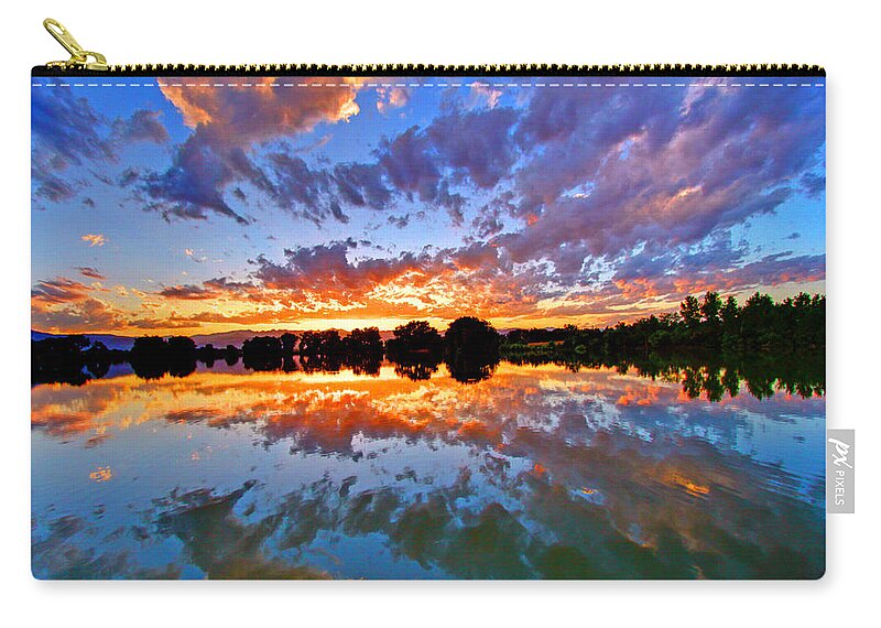Mountains Zip Pouch featuring the photograph Cloud Reflections by Scott Mahon