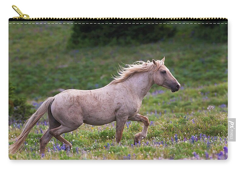 Mark Miller Photos Zip Pouch featuring the photograph Cloud- Wild Stallion of the West by Mark Miller