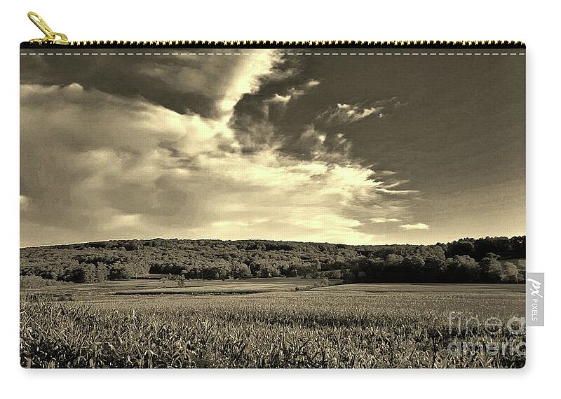 Farm Carry-all Pouch featuring the photograph Clouds and Cornfields by Dani McEvoy