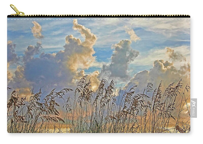 Seaoats Zip Pouch featuring the photograph Clouds And Seaoats by HH Photography of Florida