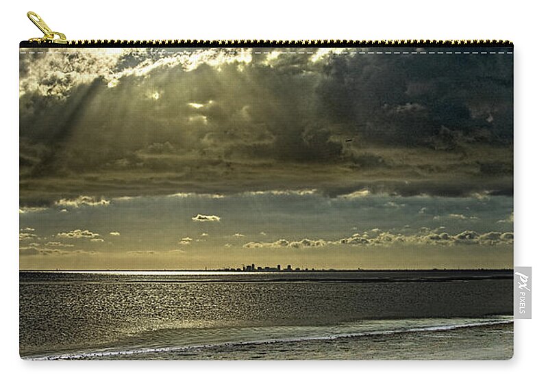 Beach Zip Pouch featuring the photograph Clouds Over The Bay by Christopher Holmes