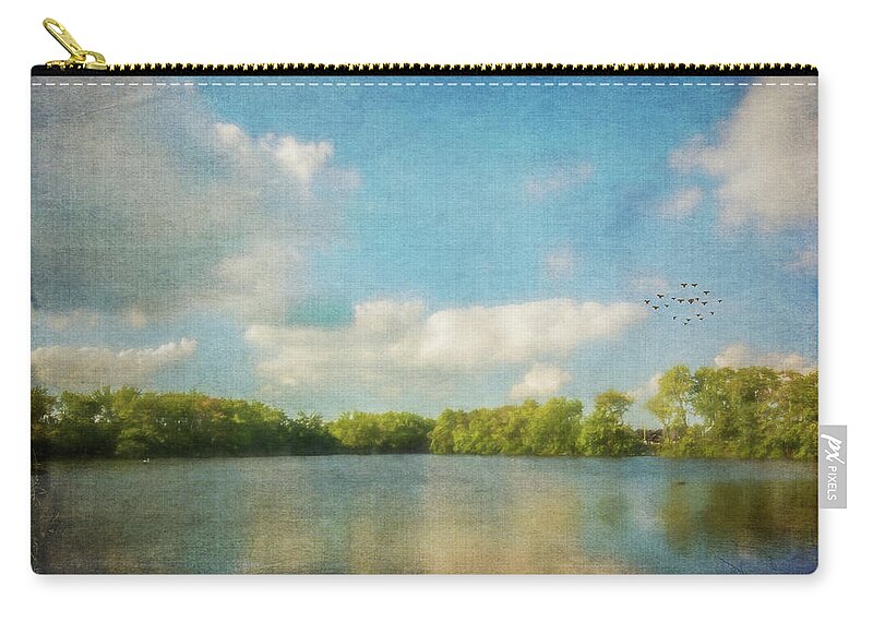 Clouds Carry-all Pouch featuring the photograph Clouds Over The Lake by Cathy Kovarik