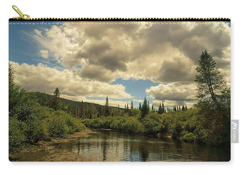 Clouds Zip Pouch featuring the photograph Clouds Over The River by Jean Macaluso