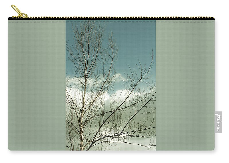 Tree Top Zip Pouch featuring the photograph Cloudy Blue Sky Through Tree Top No 1 by Ben and Raisa Gertsberg