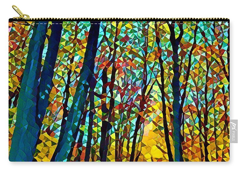 Clove Lake Park Zip Pouch featuring the digital art Clove Lake Path by Unhinged Artistry