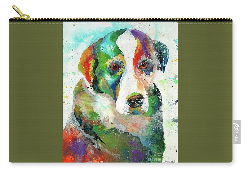 Dog Zip Pouch featuring the photograph Clowing Around by Kasha Ritter