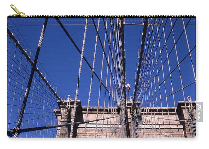 Landscape Brooklyn Bridge New York City Zip Pouch featuring the photograph Cnrg0407 by Henry Butz