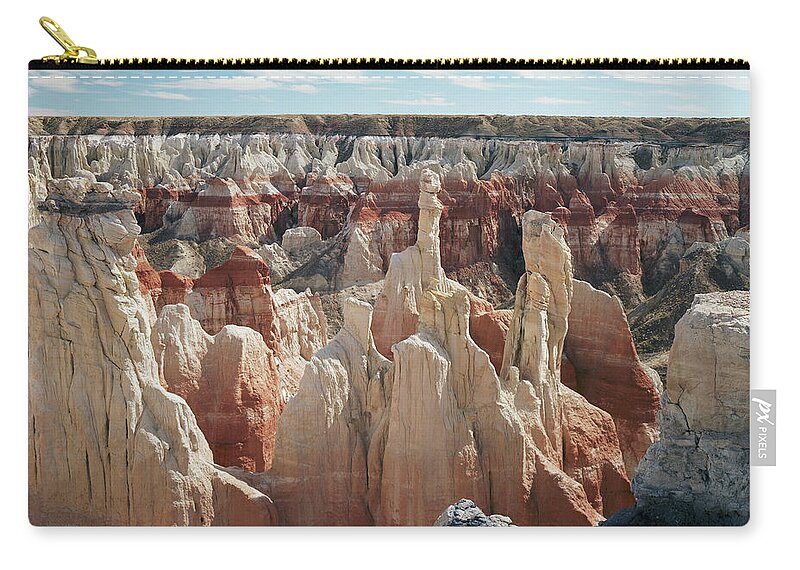 Tom Daniel Zip Pouch featuring the photograph Coal Mine Canyon #3 by Tom Daniel
