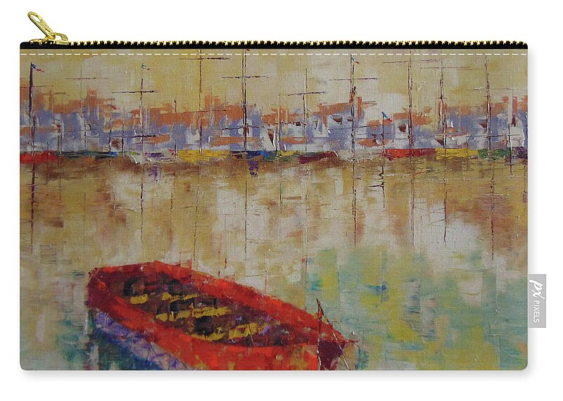 Frederic Payet Zip Pouch featuring the painting Coast of Marseille by Frederic Payet