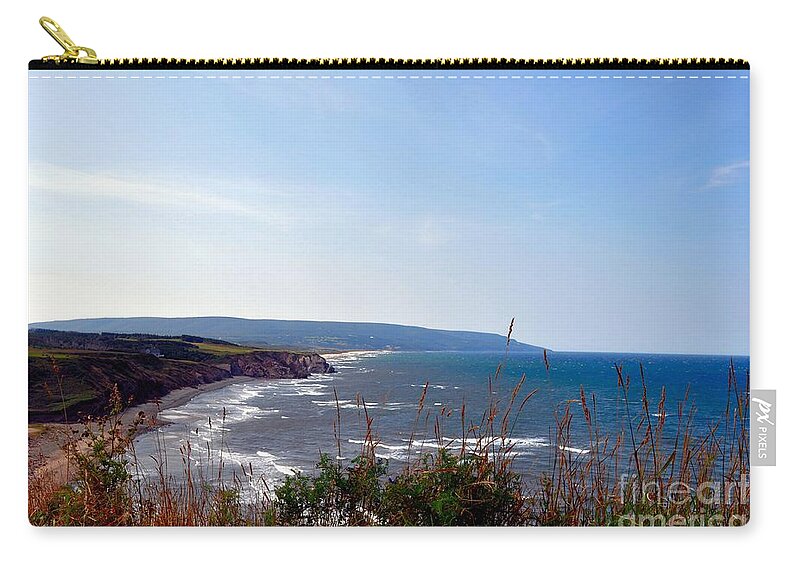 Ocean Zip Pouch featuring the photograph Coastal Cape Breton by Elaine Manley