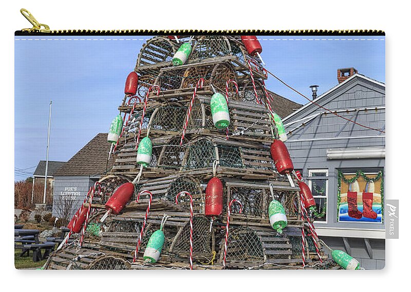 Boat Zip Pouch featuring the photograph Coastal Maine Christmas Tree by Edward Fielding