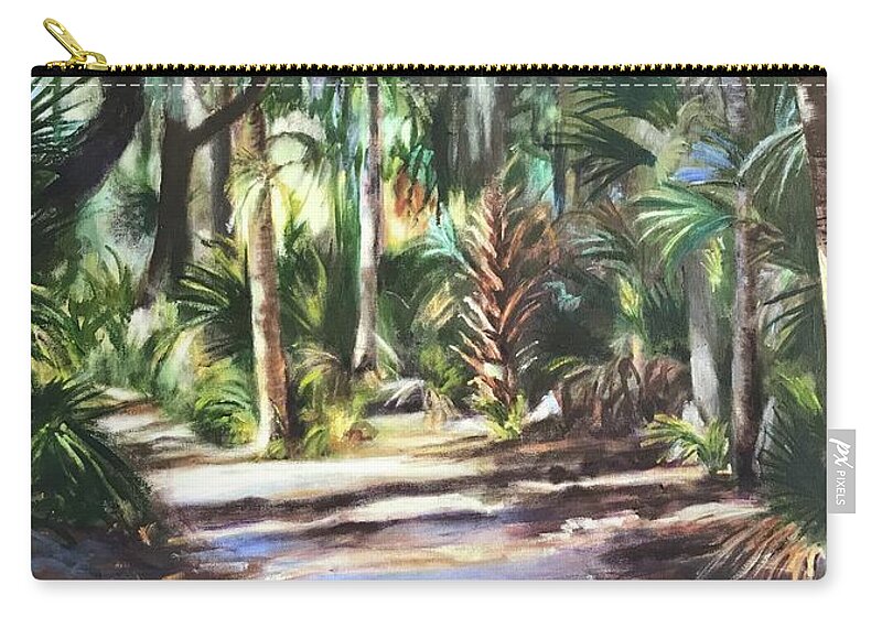 Marsh Zip Pouch featuring the painting Coastal Path by Gloria Smith