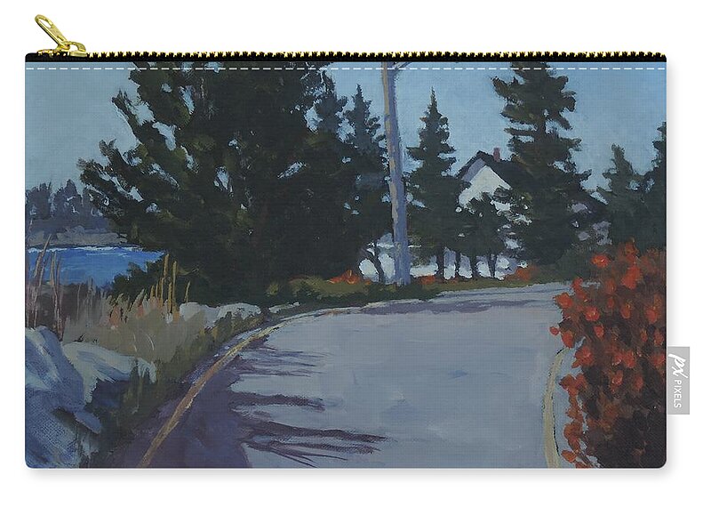 Coastal Road Zip Pouch featuring the painting Coastal Road by Bill Tomsa
