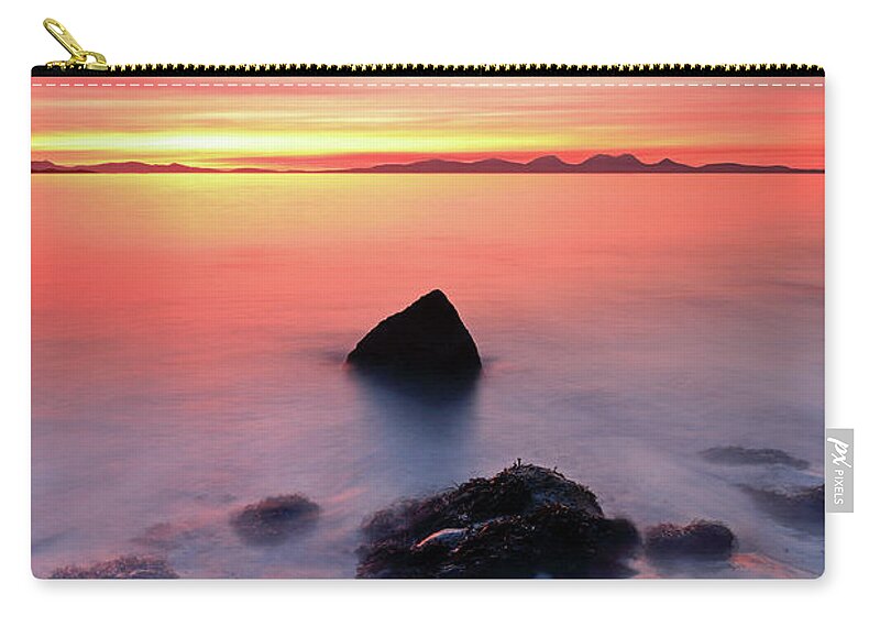 Sunset Zip Pouch featuring the photograph Coastal Sunset Kintyre by Grant Glendinning