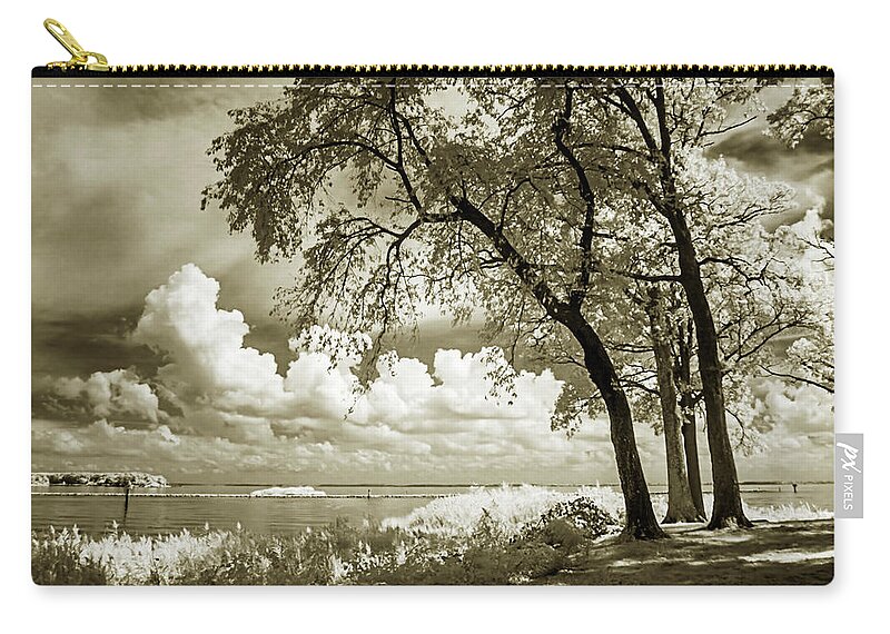 Infrared Zip Pouch featuring the photograph Cobb Island Channel -2 by Alan Hausenflock