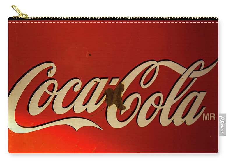 Coca-cola Zip Pouch featuring the photograph Coca-Cola sign by Toni Hopper