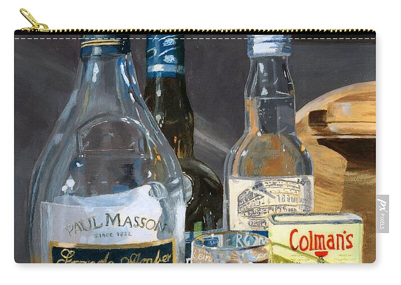 Cocktails Zip Pouch featuring the painting Cocktails and Mustard by Lynne Reichhart