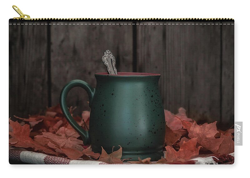 Tea Zip Pouch featuring the photograph Coffee, Tea and Autumn by Kim Hojnacki