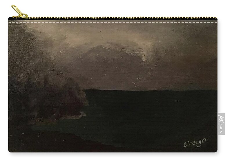 Painting Carry-all Pouch featuring the painting Cold Fog and Sea by Esperanza Creeger