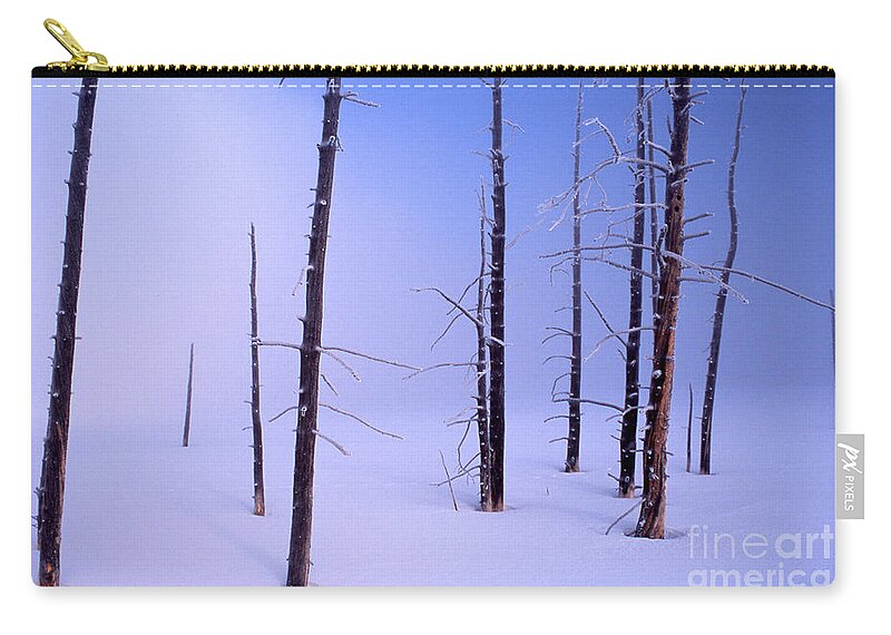 Winter Scene Zip Pouch featuring the photograph Cold Morning by Edward R Wisell