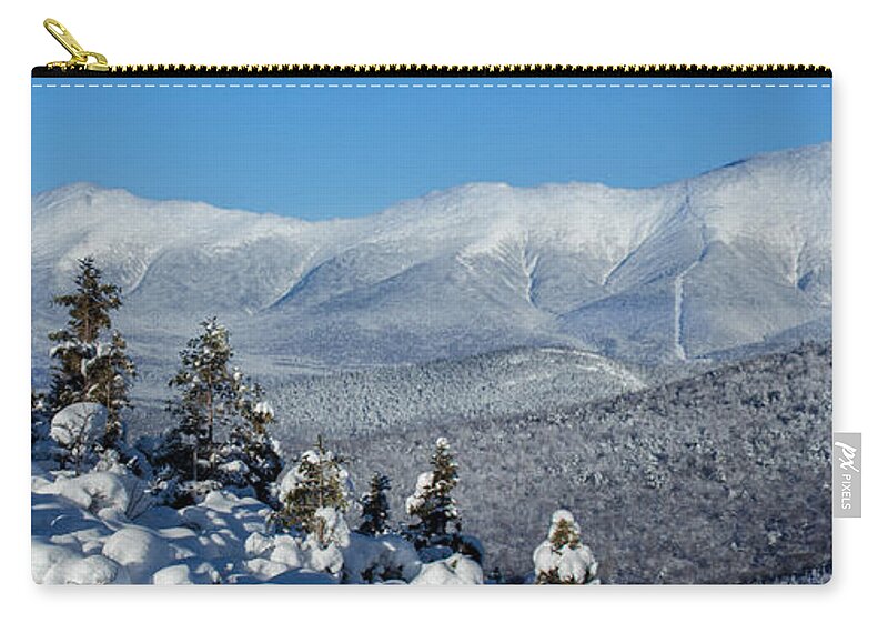 Cold Zip Pouch featuring the photograph Cold Winter Day on Haystack Nubble by White Mountain Images
