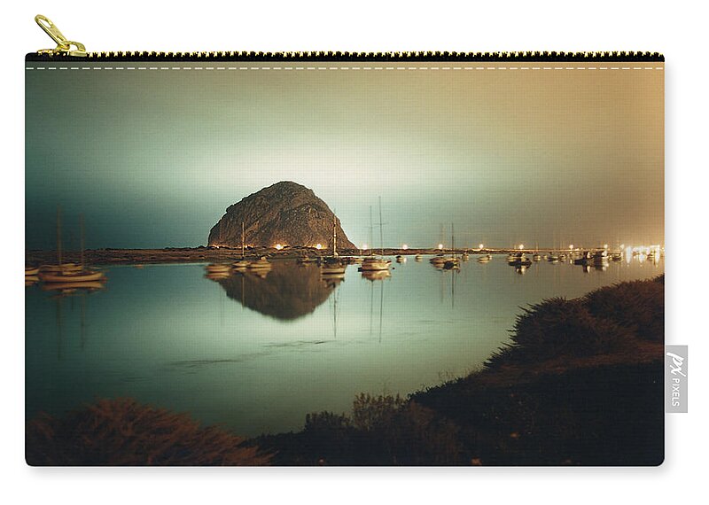 Collecting Tomorrow's Calamari Zip Pouch featuring the photograph Collecting Tomorrow's Calamari -- Morro Bay Harbor and Squid Fishing Lights in Morro Bay, California by Darin Volpe