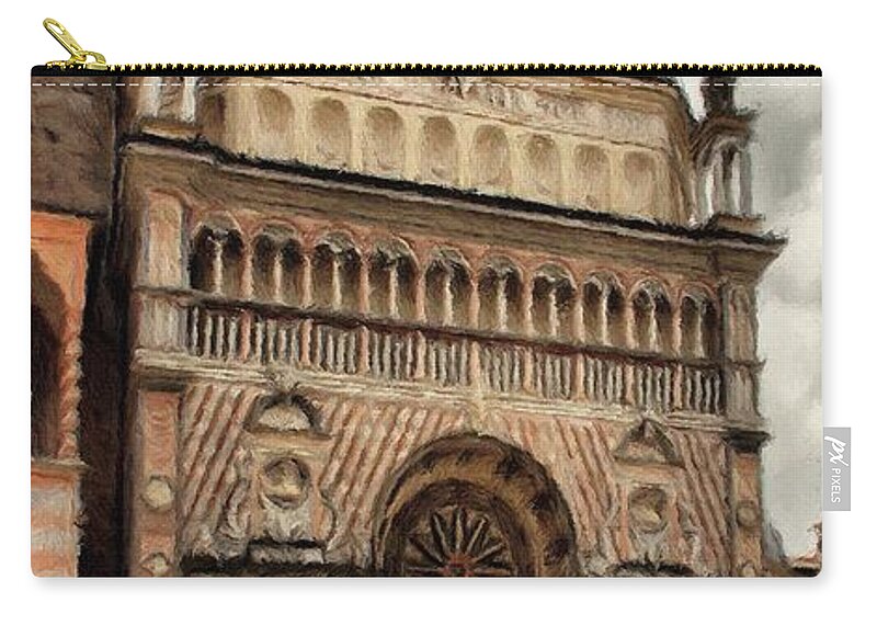 Chapel Zip Pouch featuring the painting Colleoni Chapel by Jeffrey Kolker