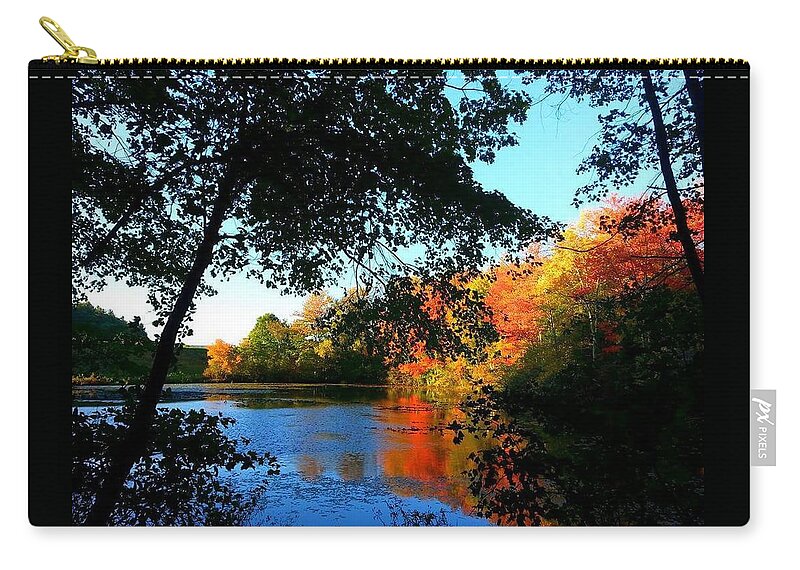 Autumn Zip Pouch featuring the photograph Color Leak by Dani McEvoy