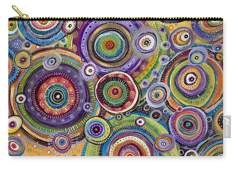 Contemporary Zip Pouch featuring the painting Color Me Happy by Tanielle Childers