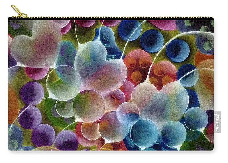 Abraham Hicks Art Illustration Art Zip Pouch featuring the pastel Color My Heart Again and Again Pattern Art by Laurie's Intuitive