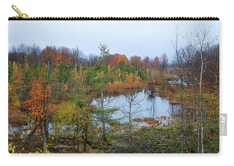 Lake Zip Pouch featuring the photograph Color on the Betsie by Linda Kerkau