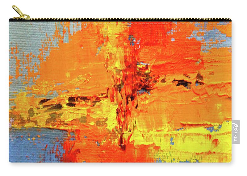 Colorful Abstract Painting Zip Pouch featuring the painting Color Splash 2 by Nancy Merkle