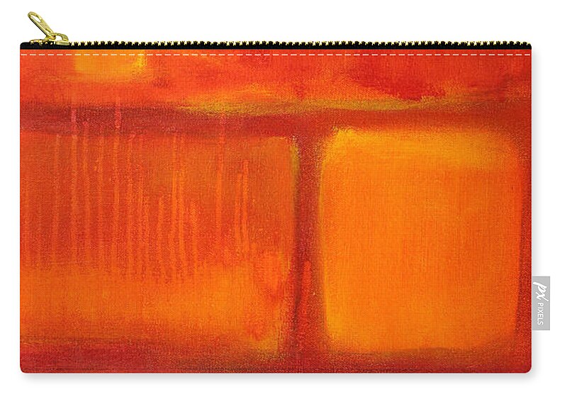 Red Zip Pouch featuring the painting Color Study Red by Nancy Merkle