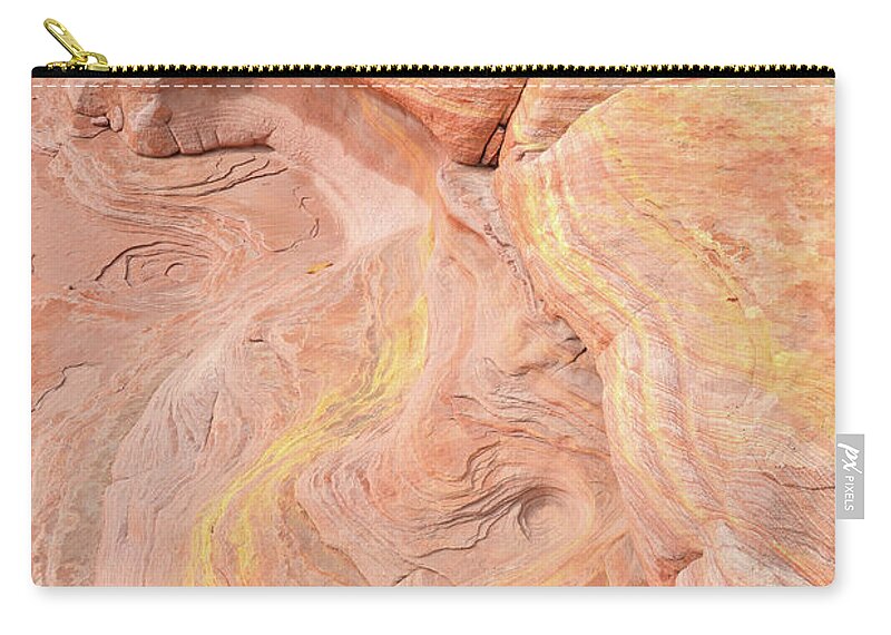 Valley Of Fire Zip Pouch featuring the photograph Color Swirls in Valley of Fire State Park by Ray Mathis