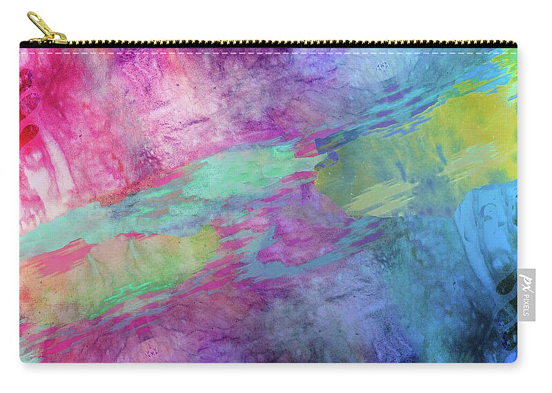 Tie Dye Zip Pouch featuring the painting Color Theory by Mindy Sommers