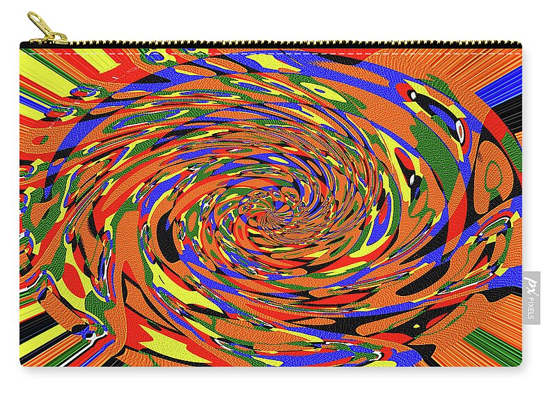 Color Twist Abstract. Zip Pouch featuring the digital art Color Twist Abstract by Tom Janca