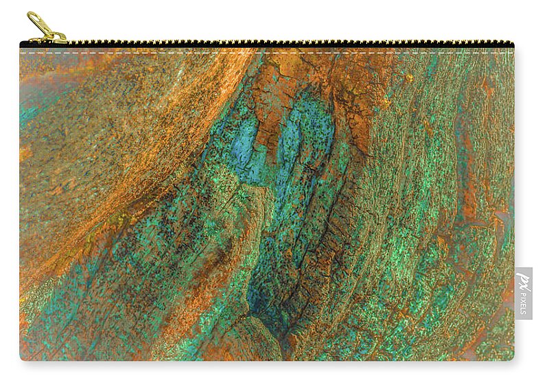 Abstract Zip Pouch featuring the photograph Color Vein Bark Abstract by Bruce Pritchett