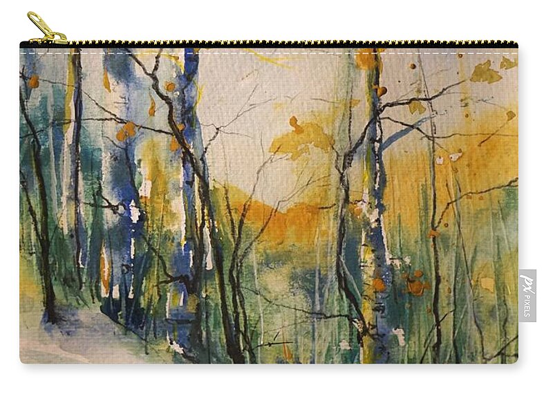Colorado Zip Pouch featuring the painting Colorado Bright Morning 1 by Robin Miller-Bookhout