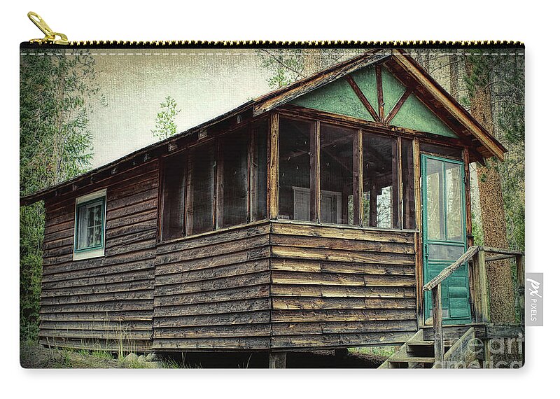 Fish Zip Pouch featuring the photograph Colorado Fishing Cabin by Lynn Sprowl