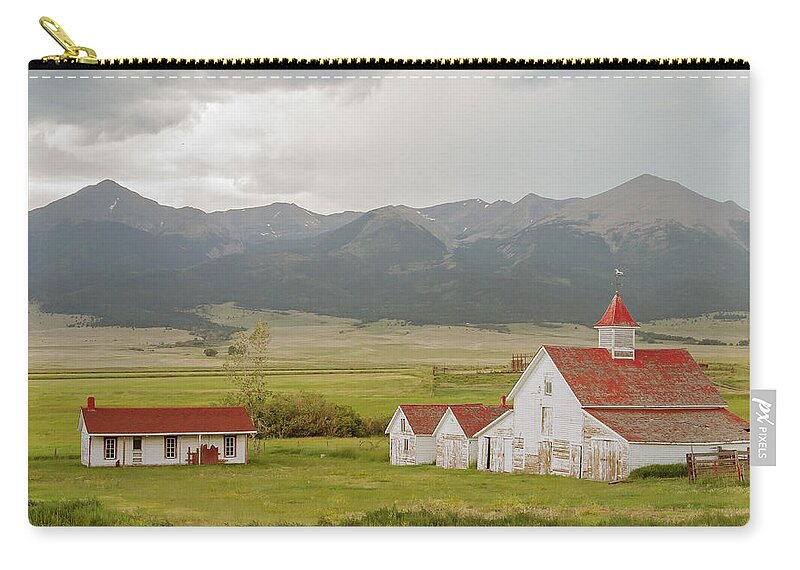 Barn Zip Pouch featuring the photograph Colorado Horse Farm by Peter J Sucy