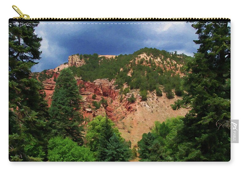 Home Decor Zip Pouch featuring the painting Colorado Springs area Digital Oil #03 by Flees Photos