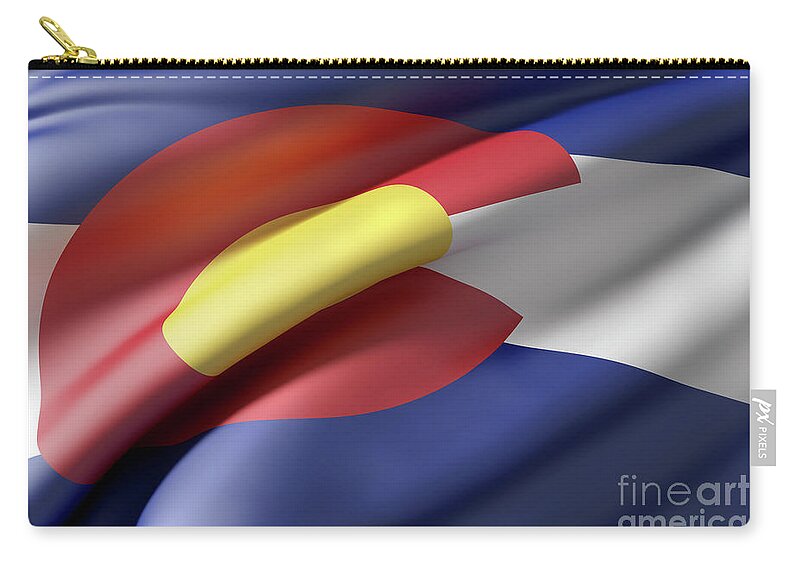 Colorado Zip Pouch featuring the digital art Colorado State flag by Enrique Ramos Lopez