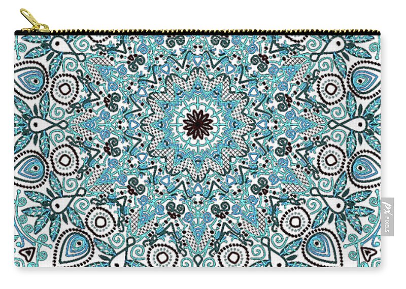 Mandala Zip Pouch featuring the digital art colorDrawMandalalesson by Shelley Myers