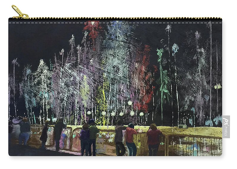 Pastel Zip Pouch featuring the pastel Colored Fountains by Gerry Delongchamp