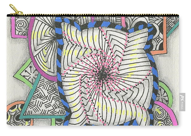 Color Zip Pouch featuring the drawing Colored Frames by Jan Steinle